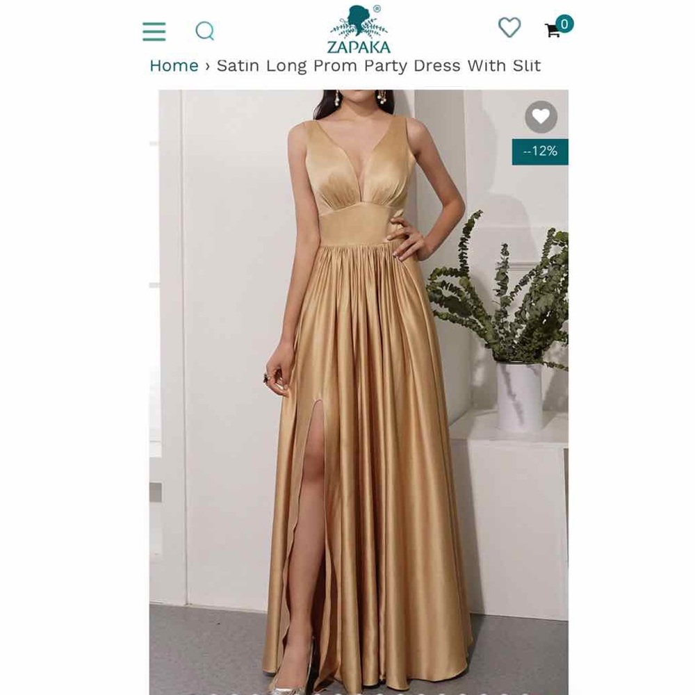 Beautiful gold satin maxi dress